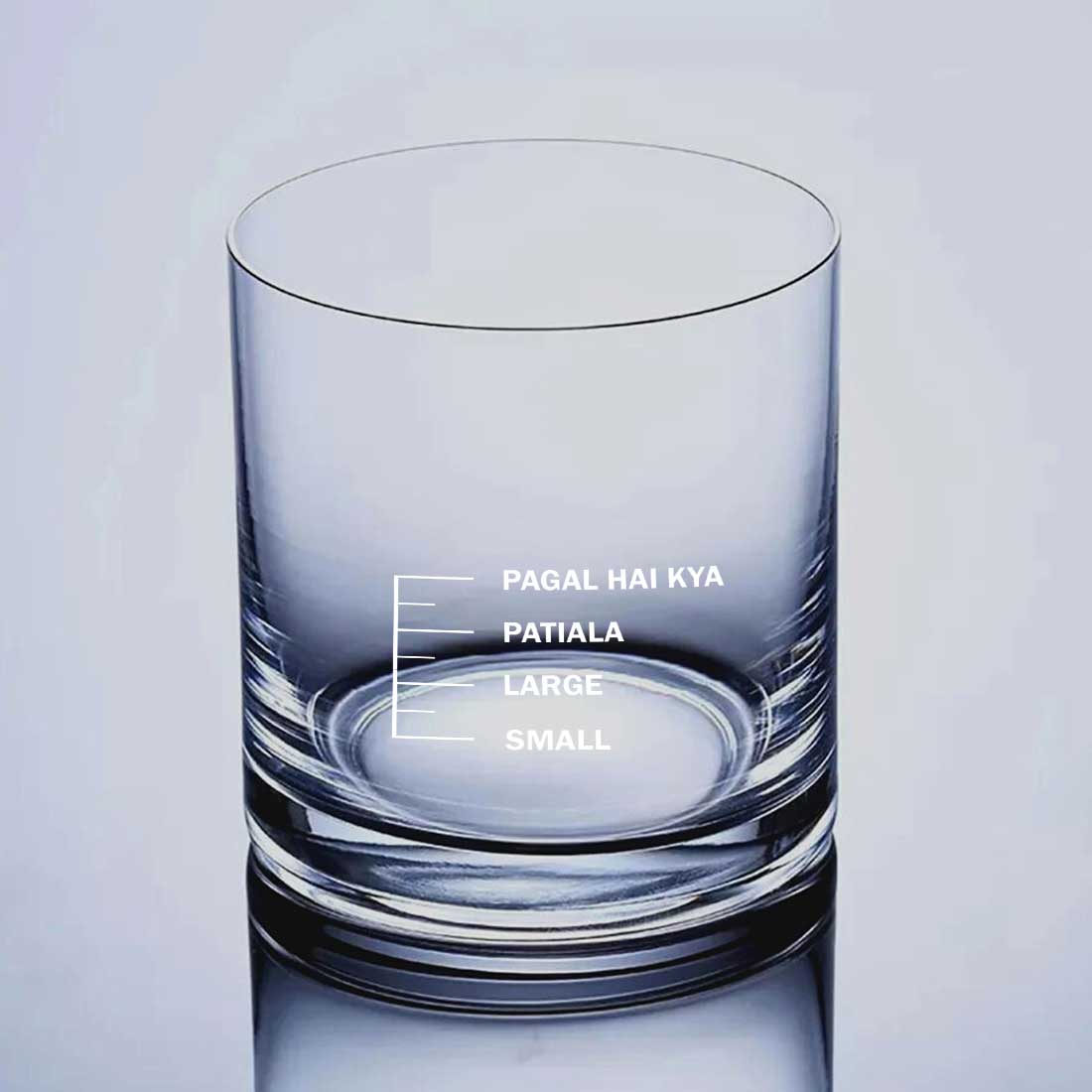 Whiskey Glasses Liquor Glass-  Anniversary Birthday Gift Funny Gifts for Husband Bf - SMALL LARGE PATIYALA PAGAL HAI KYA - Image 17