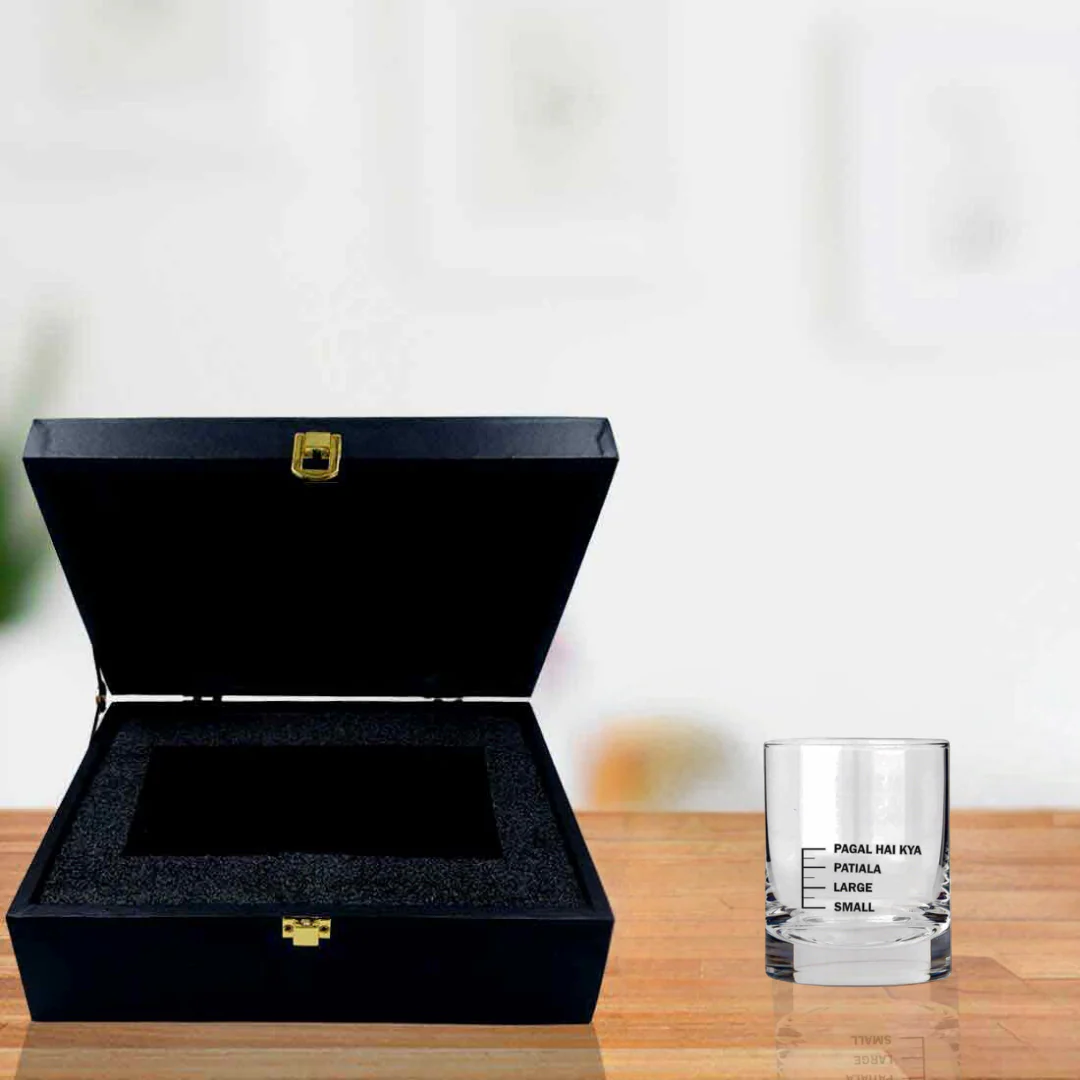 Whiskey Glasses Liquor Glass-  Anniversary Birthday Gift Funny Gifts for Husband Bf - SMALL LARGE PATIYALA PAGAL HAI KYA - Image 5