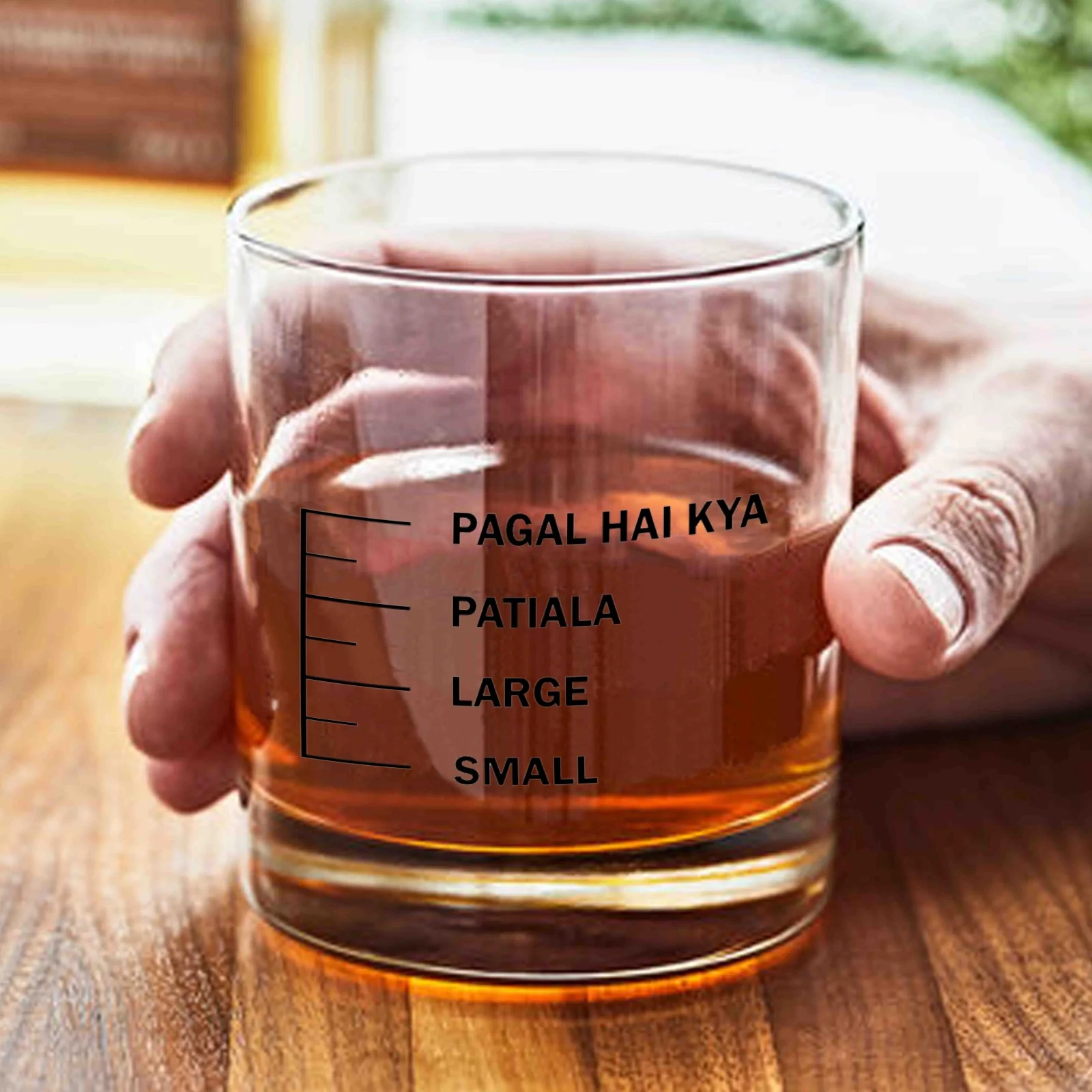 Whiskey Glasses Liquor Glass-  Anniversary Birthday Gift Funny Gifts for Husband Bf - SMALL LARGE PATIYALA PAGAL HAI KYA - Image 6