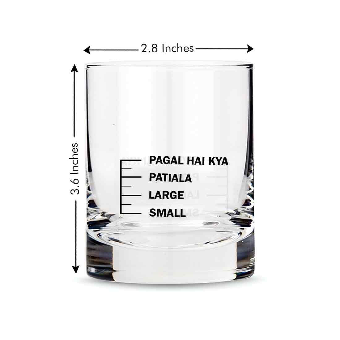 Whiskey Glasses Liquor Glass-  Anniversary Birthday Gift Funny Gifts for Husband Bf - SMALL LARGE PATIYALA PAGAL HAI KYA - Image 7