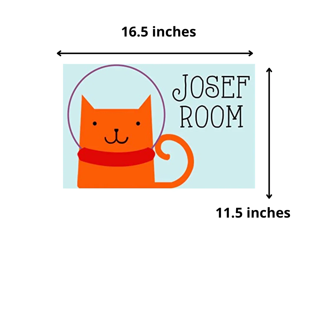 Children's Name Plate Door Sign -  Cute Cat Skipping - Image 5