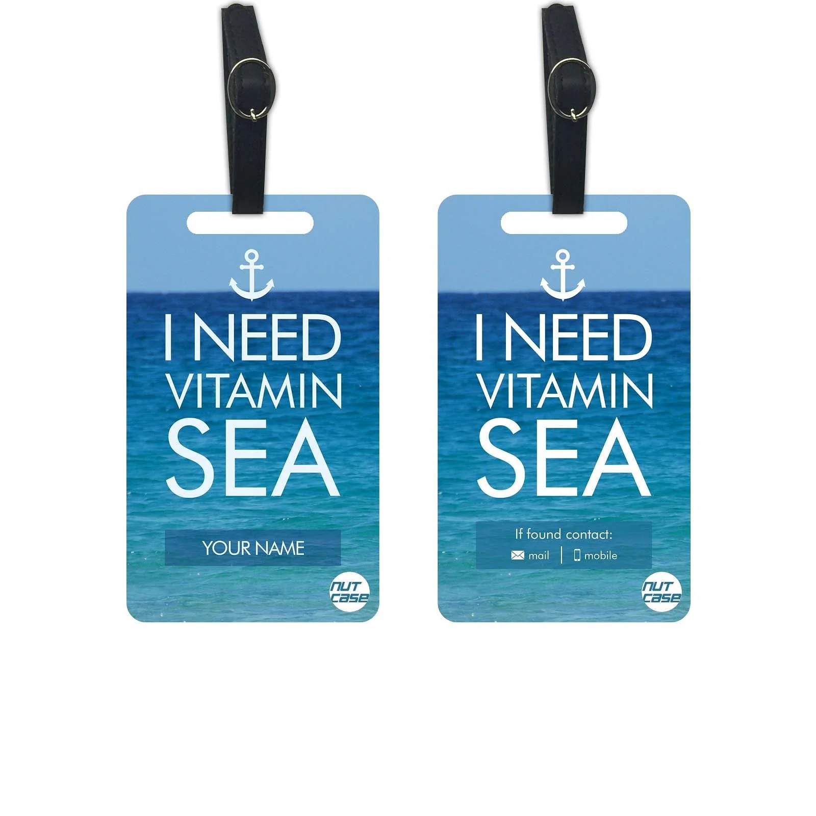 Customized Luggage Tag Identification Name Set of 2 - Sea - Image 3