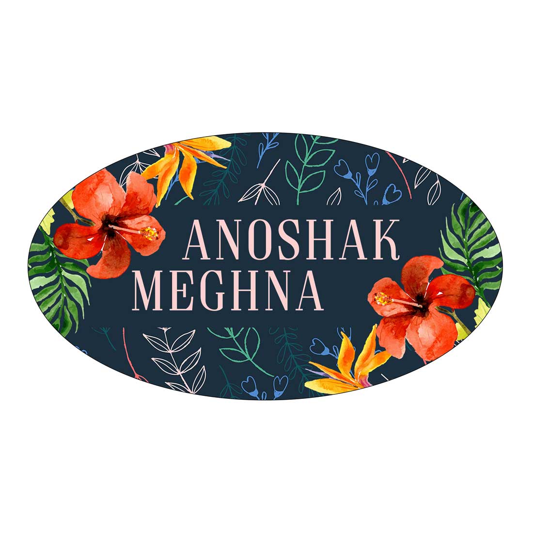 Custom Door Name Plate for House Cafes Bungalow - Flower Petals and Leaf - Image 3