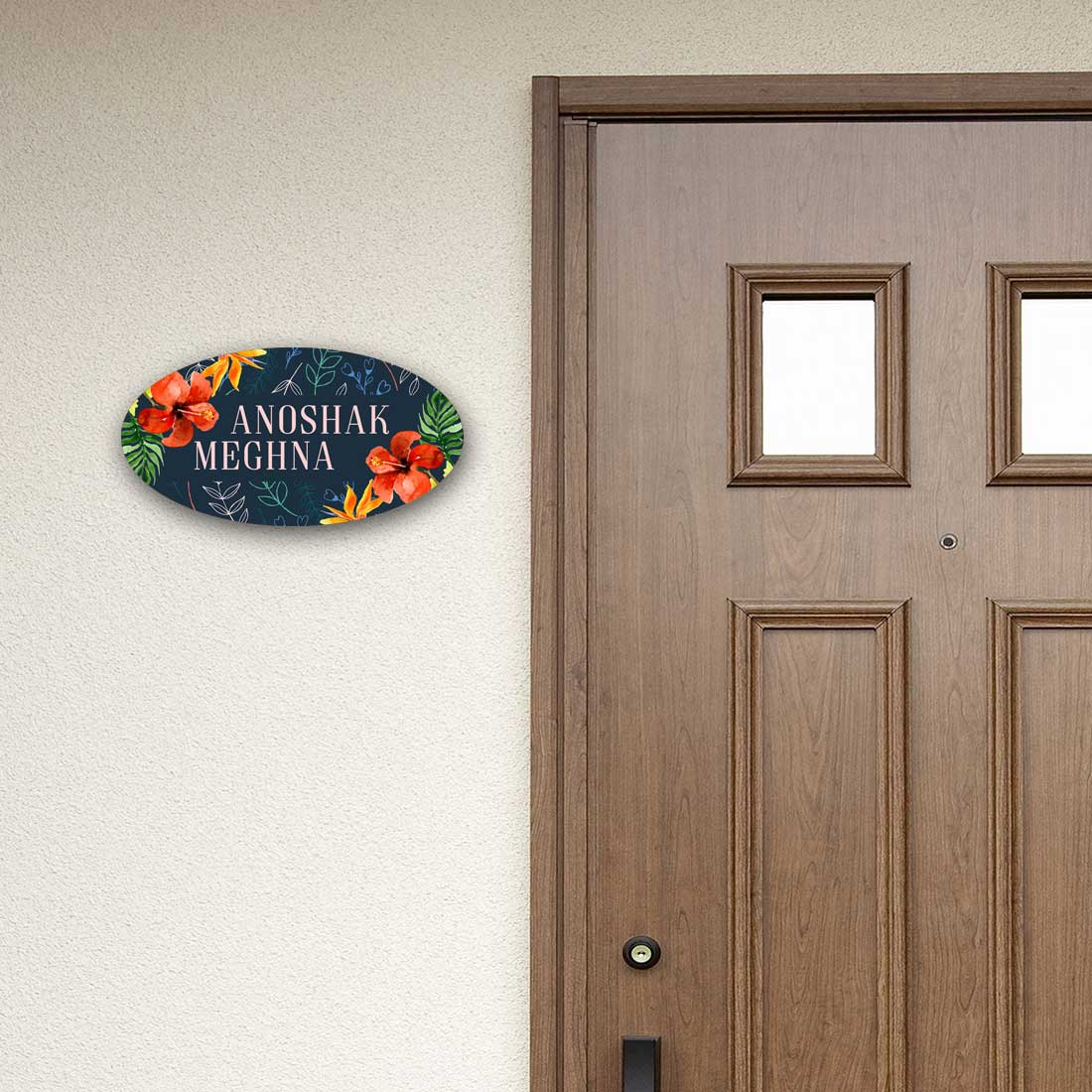 Custom Door Name Plate for House Cafes Bungalow - Flower Petals and Leaf - Image 5