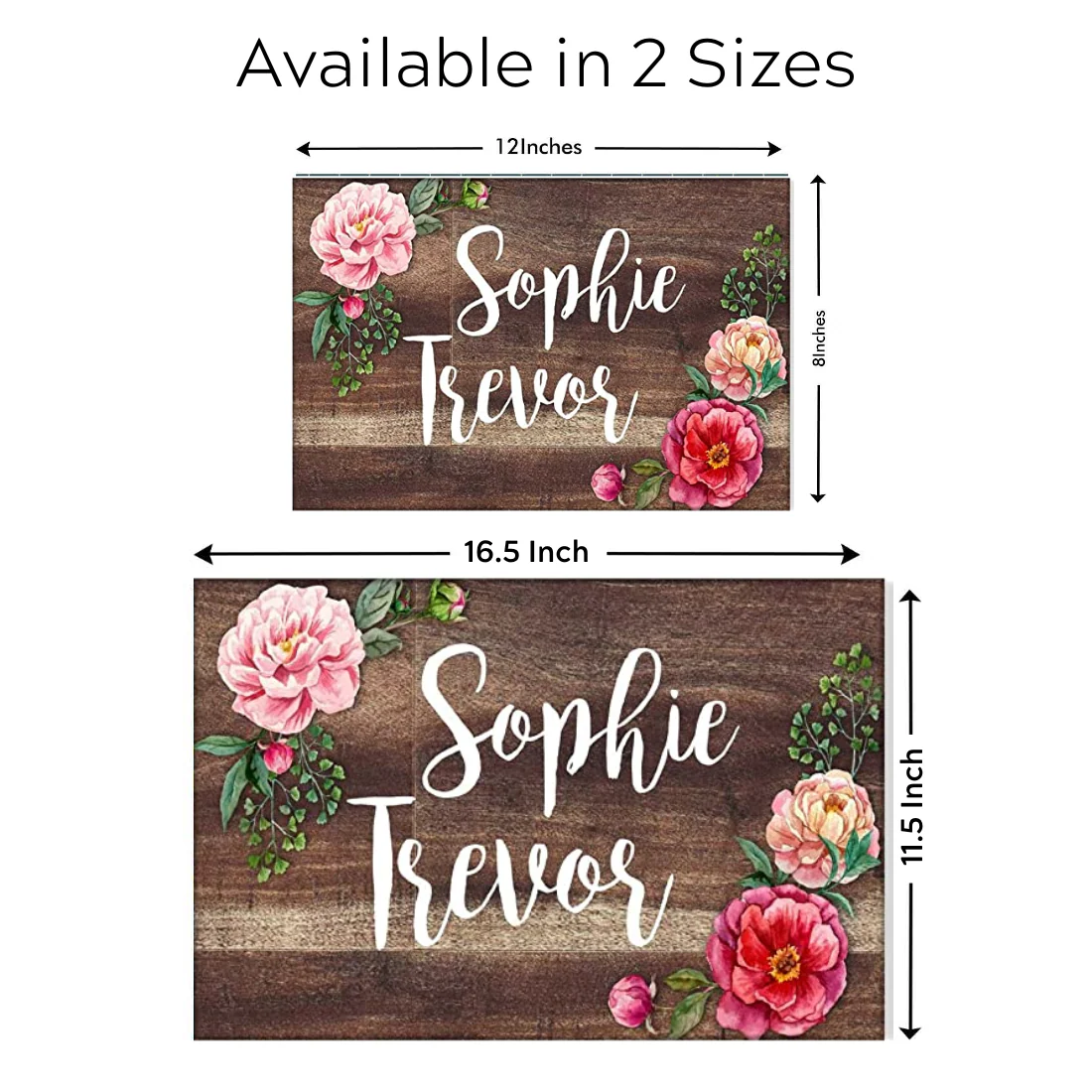 Personalized Name Plates for Home Flats Restaurants Office Cafe - Floral Roses - Image 11