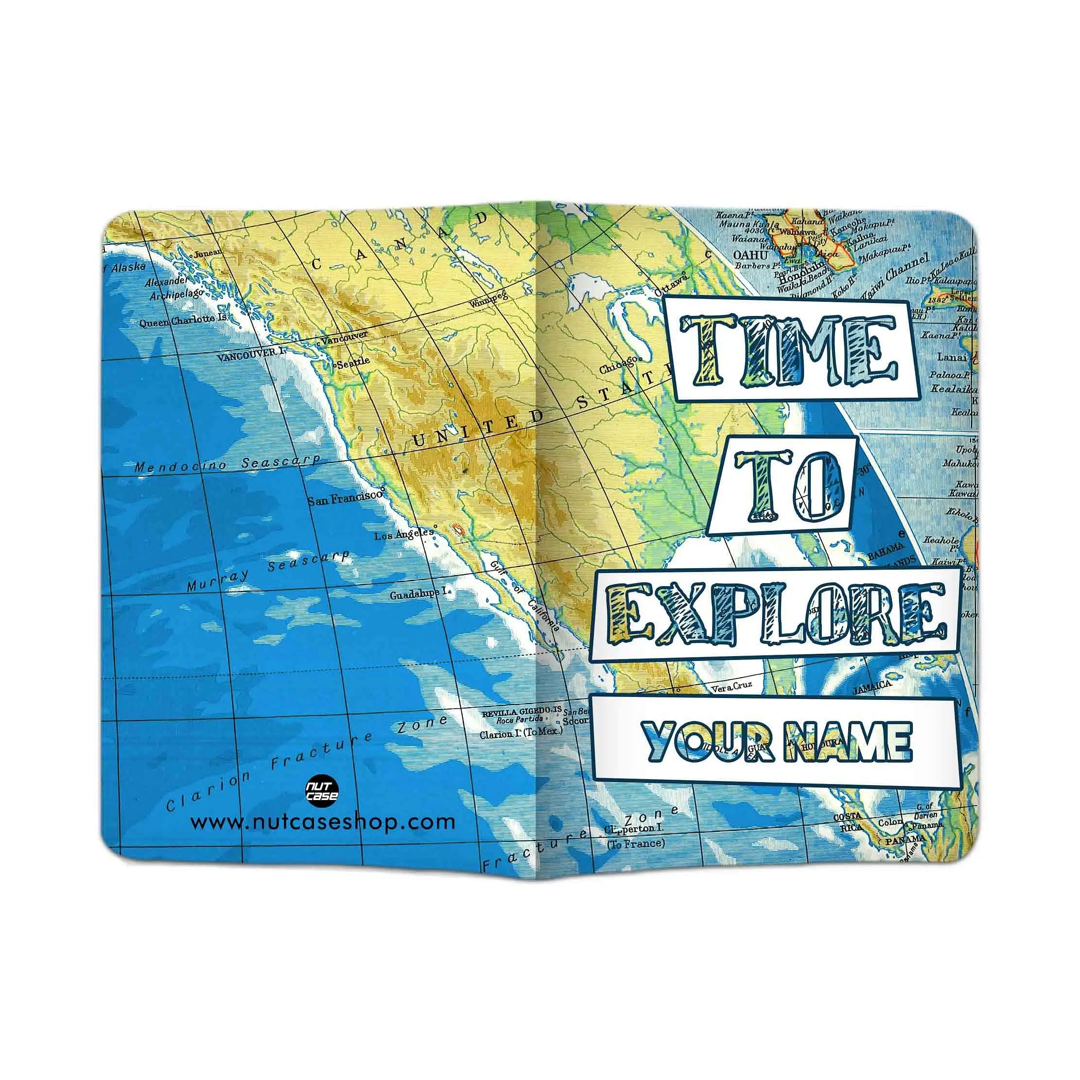 Classy Personalized Passport Cover -  TIME TO EXPLORE - Image 4