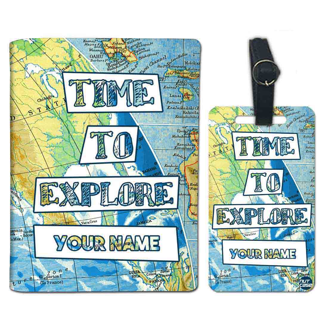 Classy Personalized Passport Cover -  TIME TO EXPLORE - Image 5