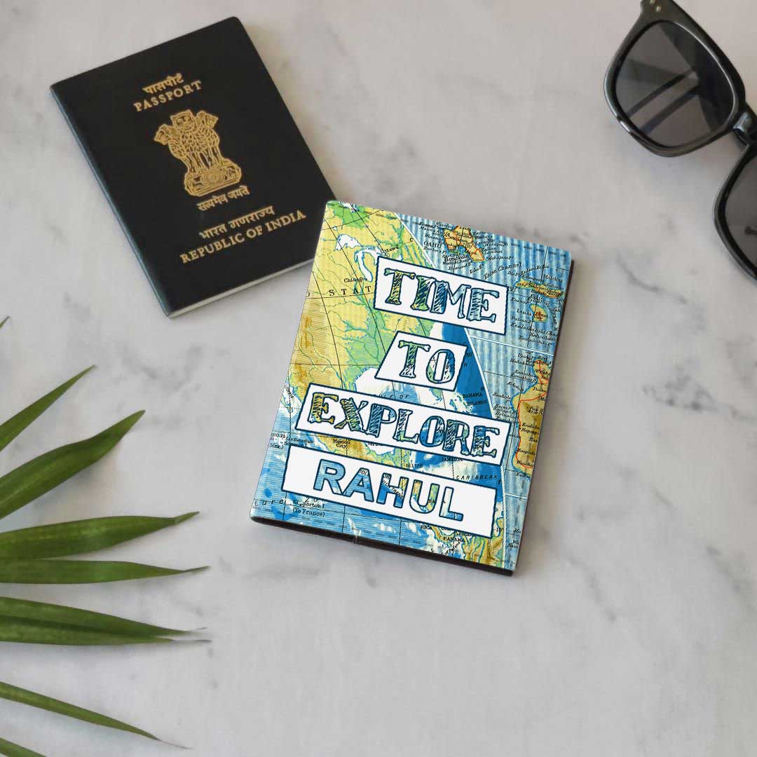 Classy Personalized Passport Cover -  TIME TO EXPLORE - Image 6
