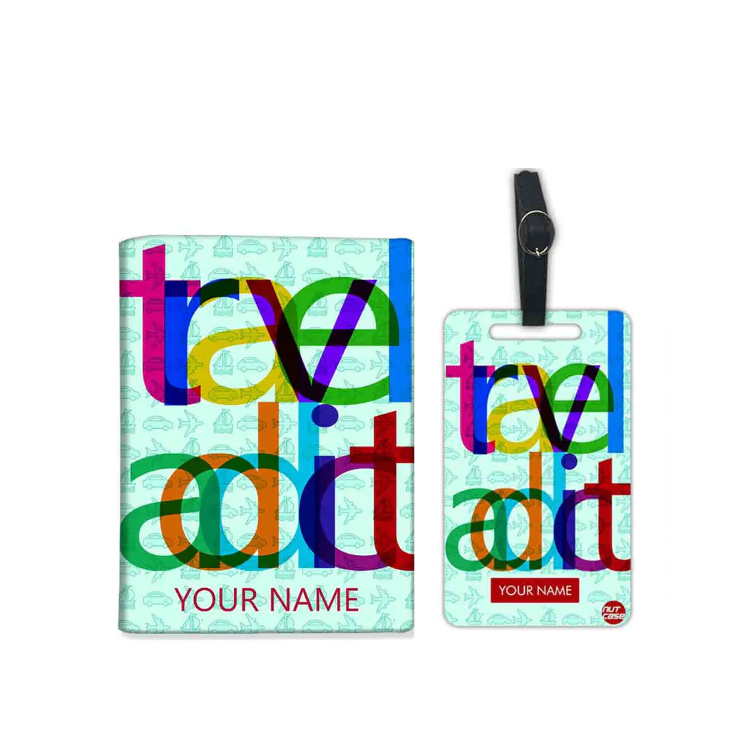 Beautiful Personalized Passport Cover - TRAVEL ADDICT BLUE - Image 4