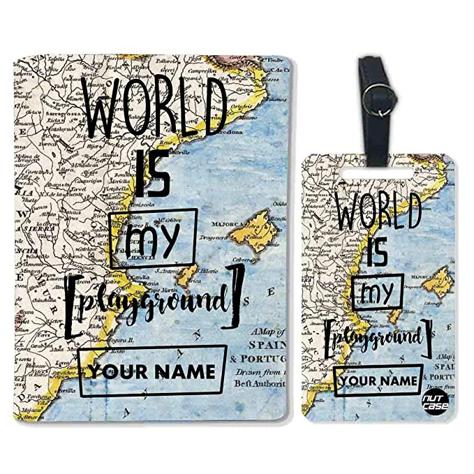 New Personalized Leather Passport Cover -  World Is My Play Ground - Image 3