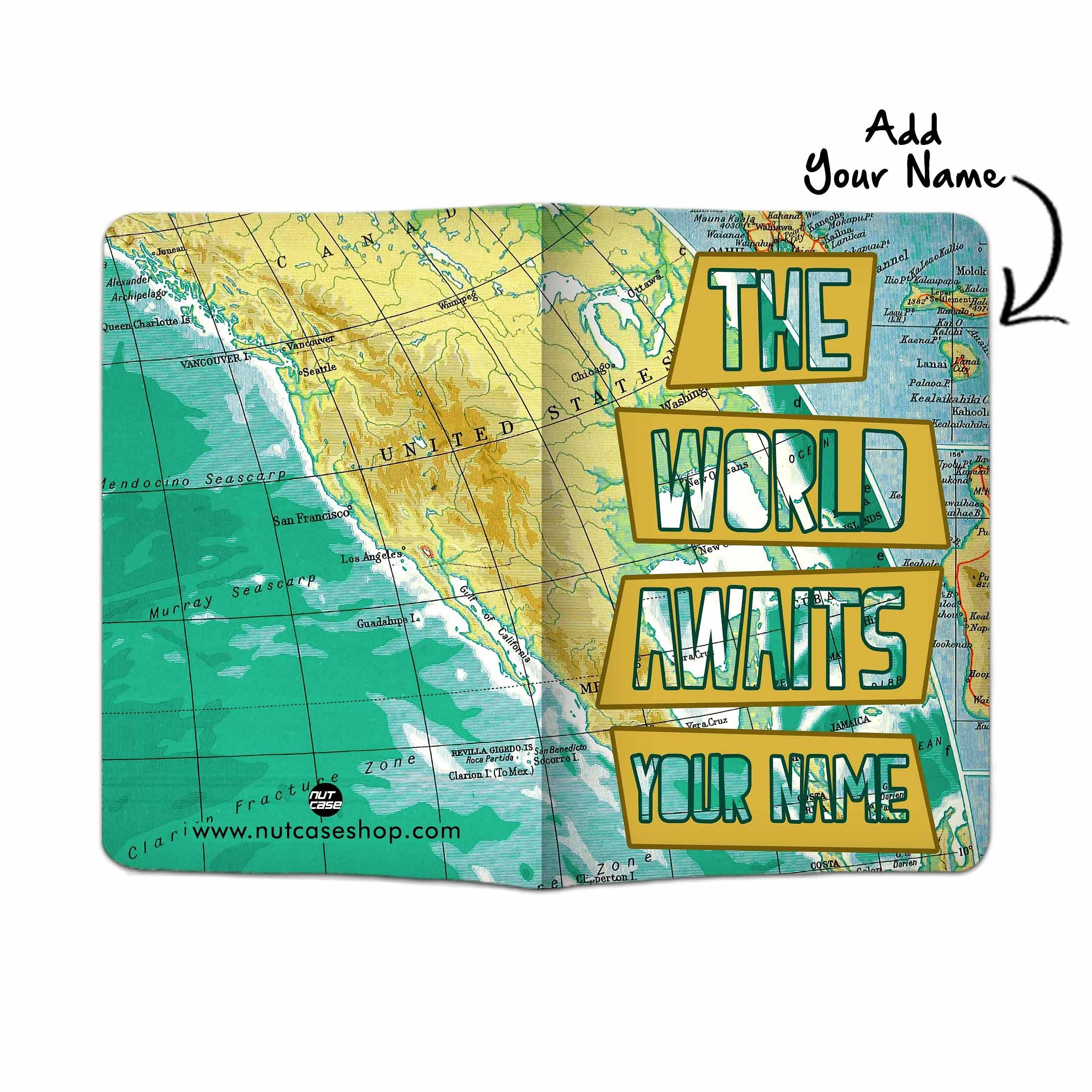 Customized Name Passport Cover - The World Awaits - Image 3