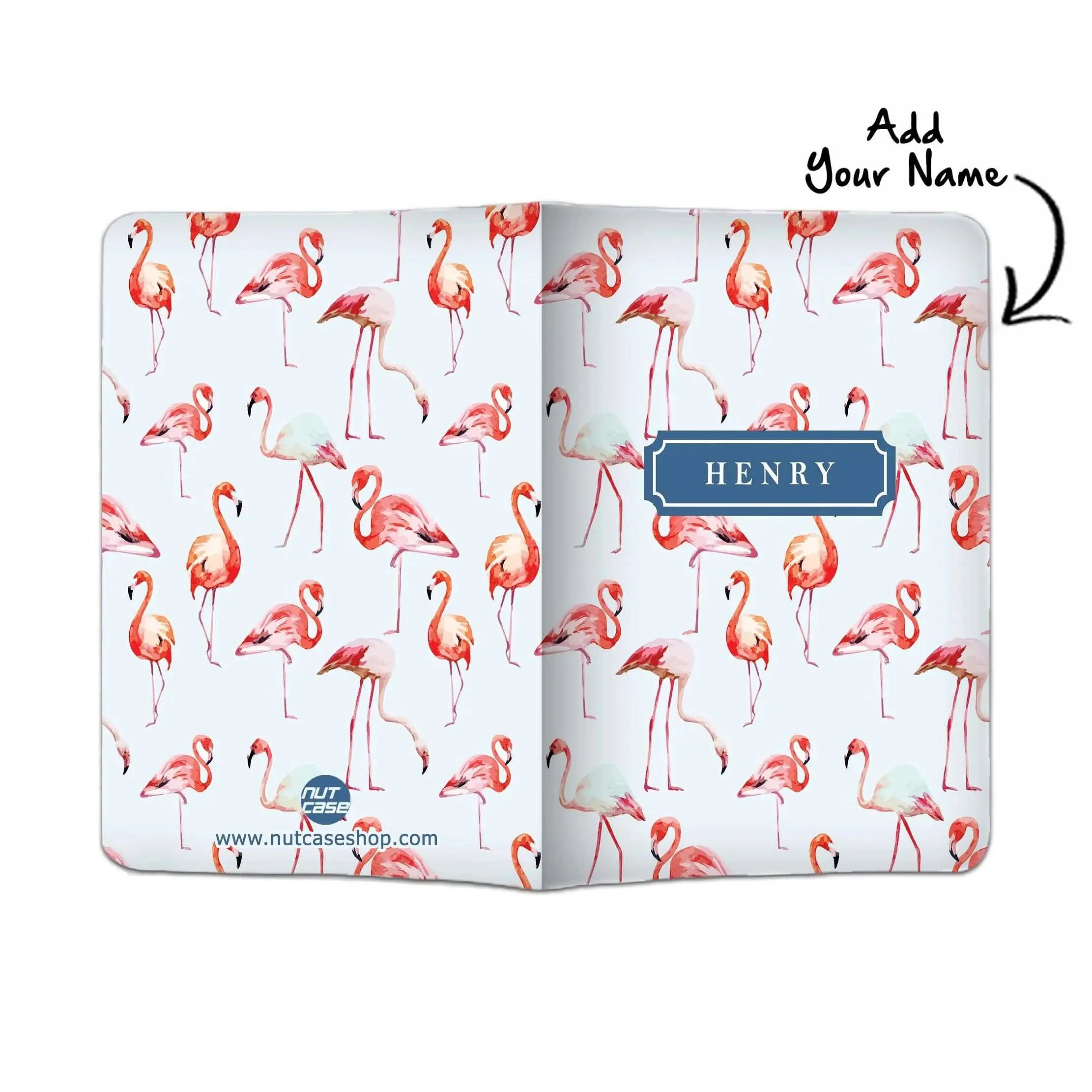 Cool Custom Passport Cover - Flamingos Blue - Image 3