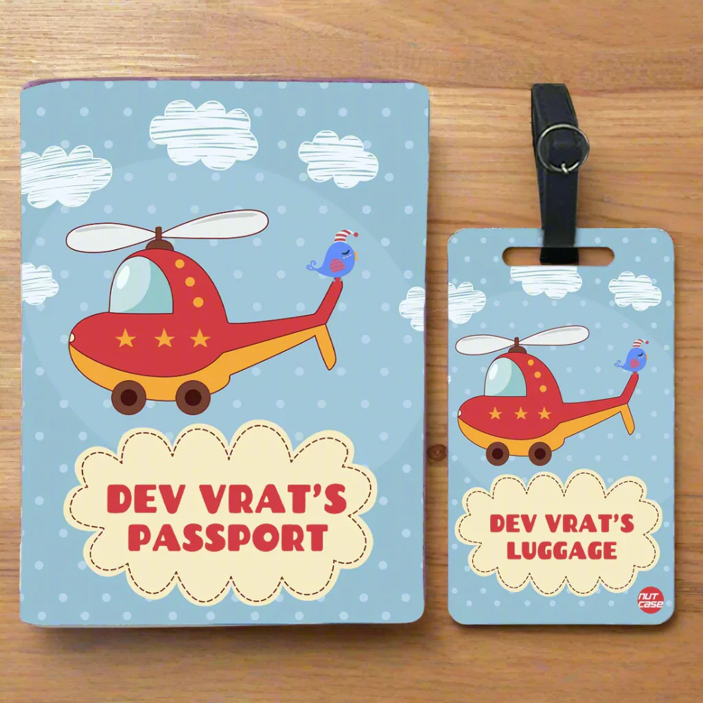 Customized Passport Cover for Kids -Cute Helicopter - Image 3