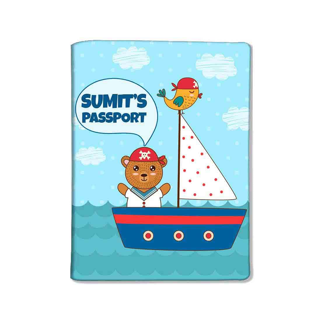 Customized Travel Document Holder -Ship & Bear Blue - Image 7