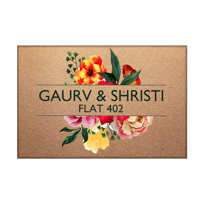 Designer Customized Door Name Plate - Blooming Flowers - Image 3