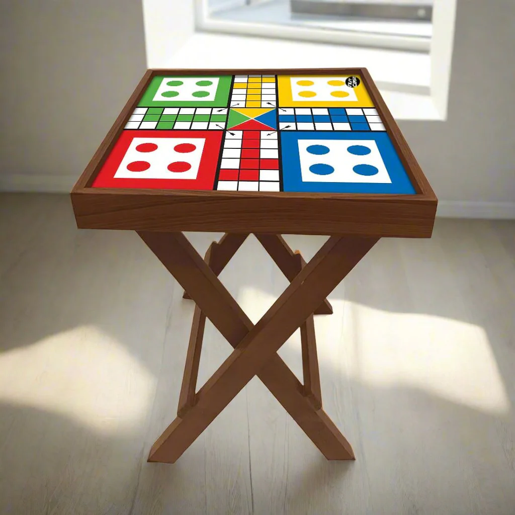 Ludo Coffee Table Folding for Home Bedroom - Teak Wood - Image 5