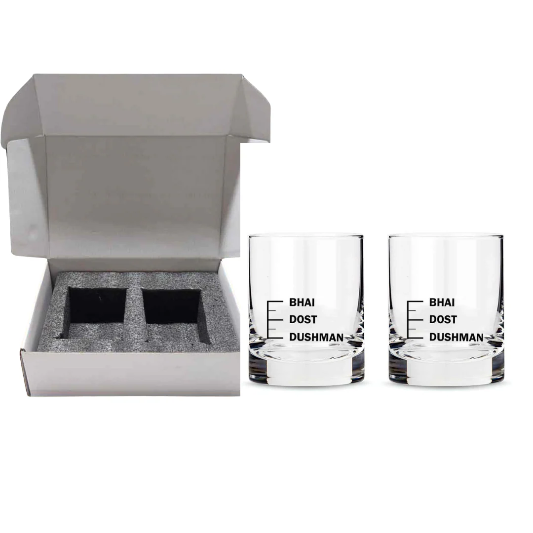 Whiskey Glasses Liquor Glass- Anniversary Birthday Gift Funny Gifts for Husband Bf - DUSHMAN DOST BHAI - Image 11
