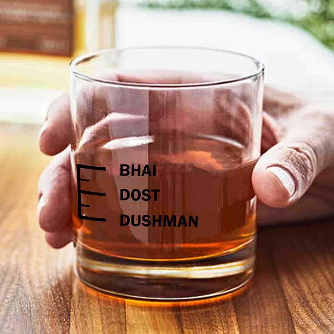 Whiskey Glasses Liquor Glass- Anniversary Birthday Gift Funny Gifts for Husband Bf - DUSHMAN DOST BHAI - Image 8