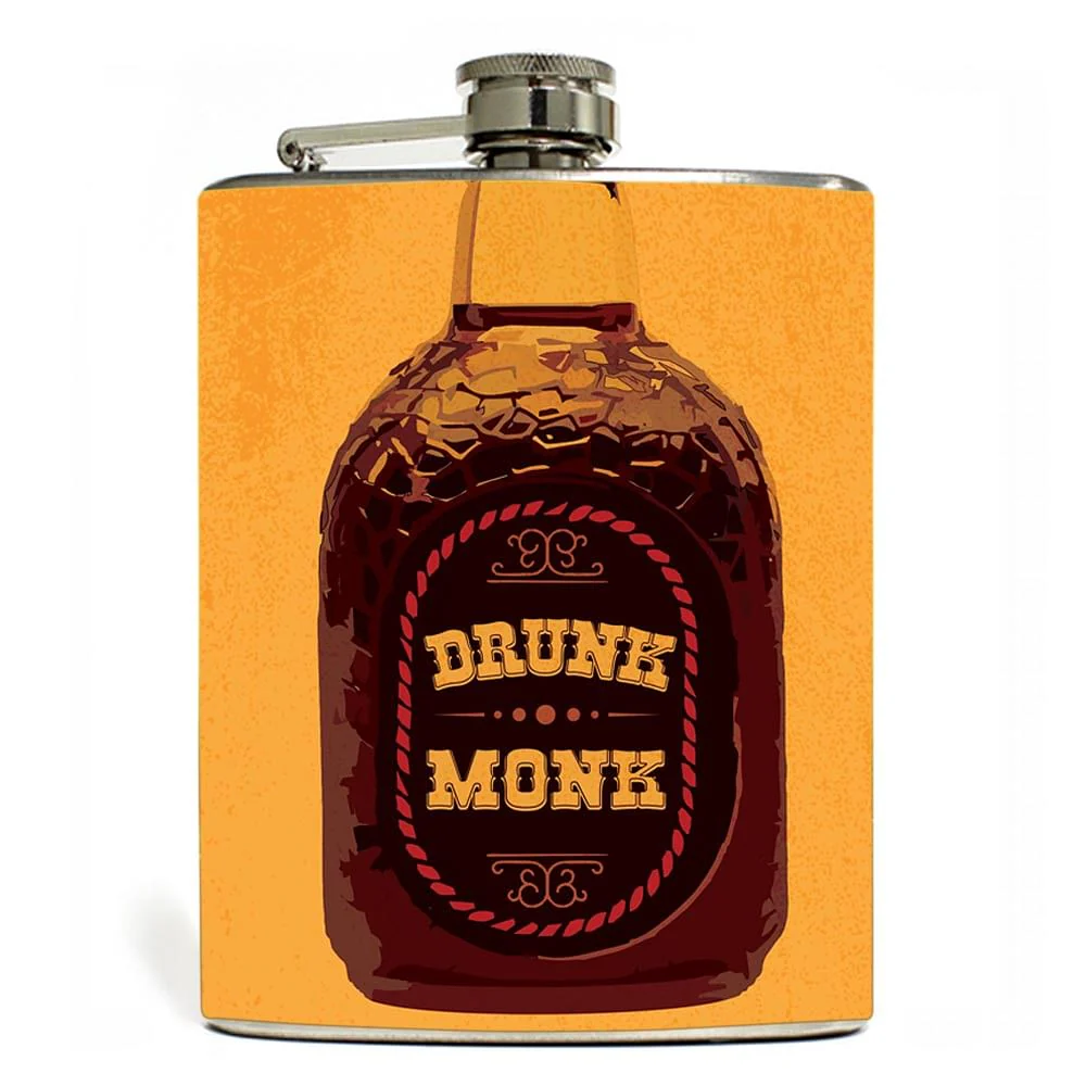 Designer Hip Flask Nutcase - Free Funnel Along - Drunk Monk - Image 3