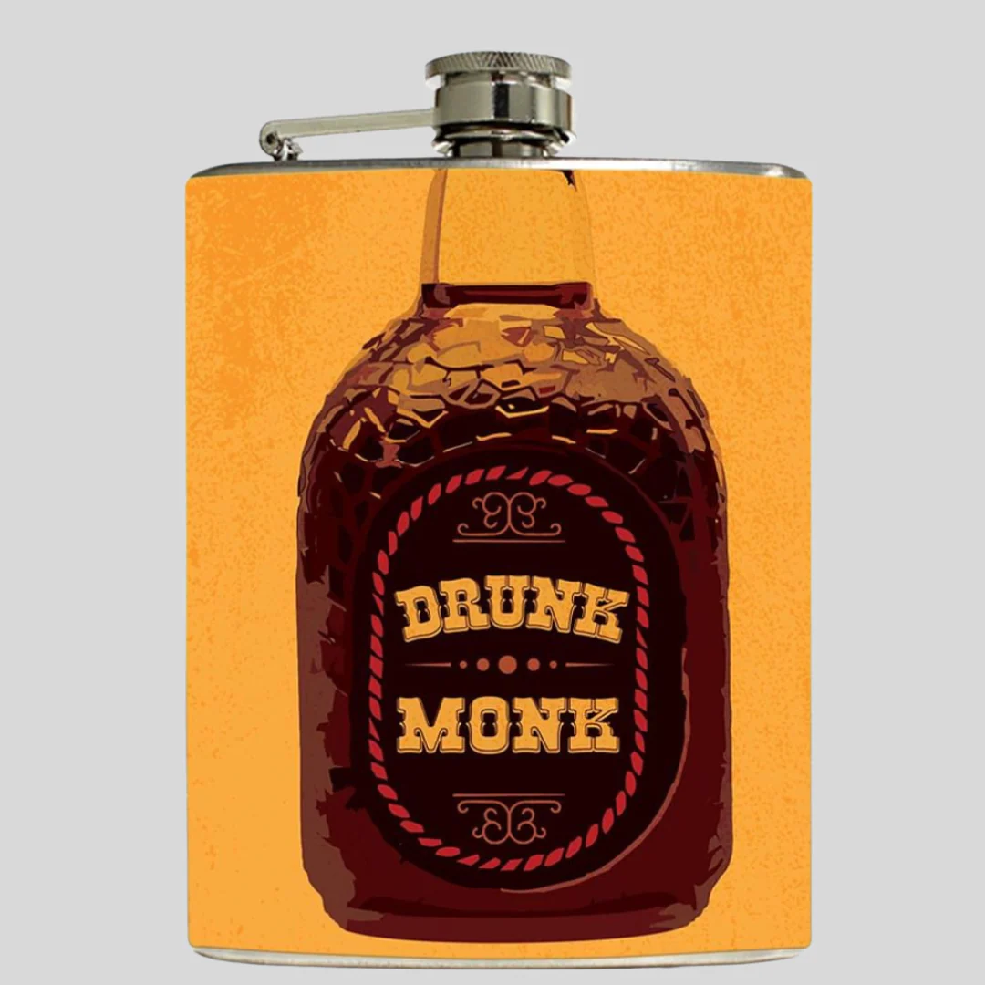 Designer Hip Flask Nutcase - Free Funnel Along - Drunk Monk - Image 4