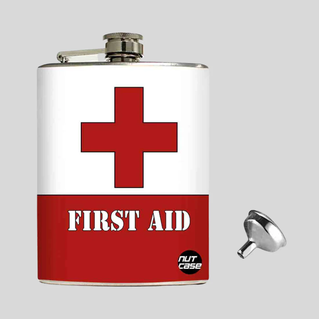 Hip Flask  -  First Aid (White & Red) - Image 3