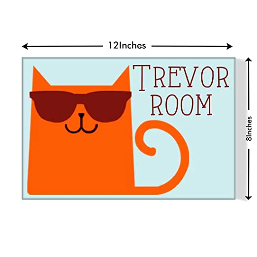 Kids Custom Name Board  -  Cat Hipster - Image 3