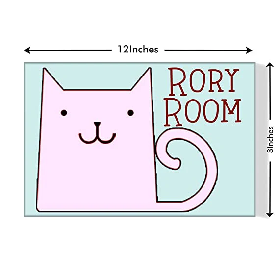 Children's Custom Door Name Plate -  Sweet Cat - Image 3
