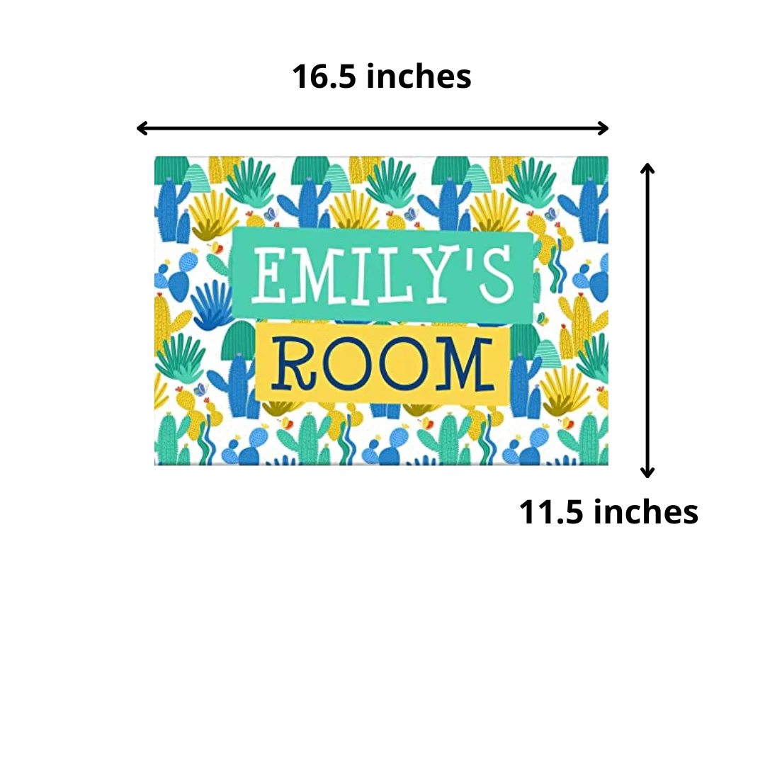 Children's Custom Bedroom Door Name Plate - Cool Cactus Design - Image 5