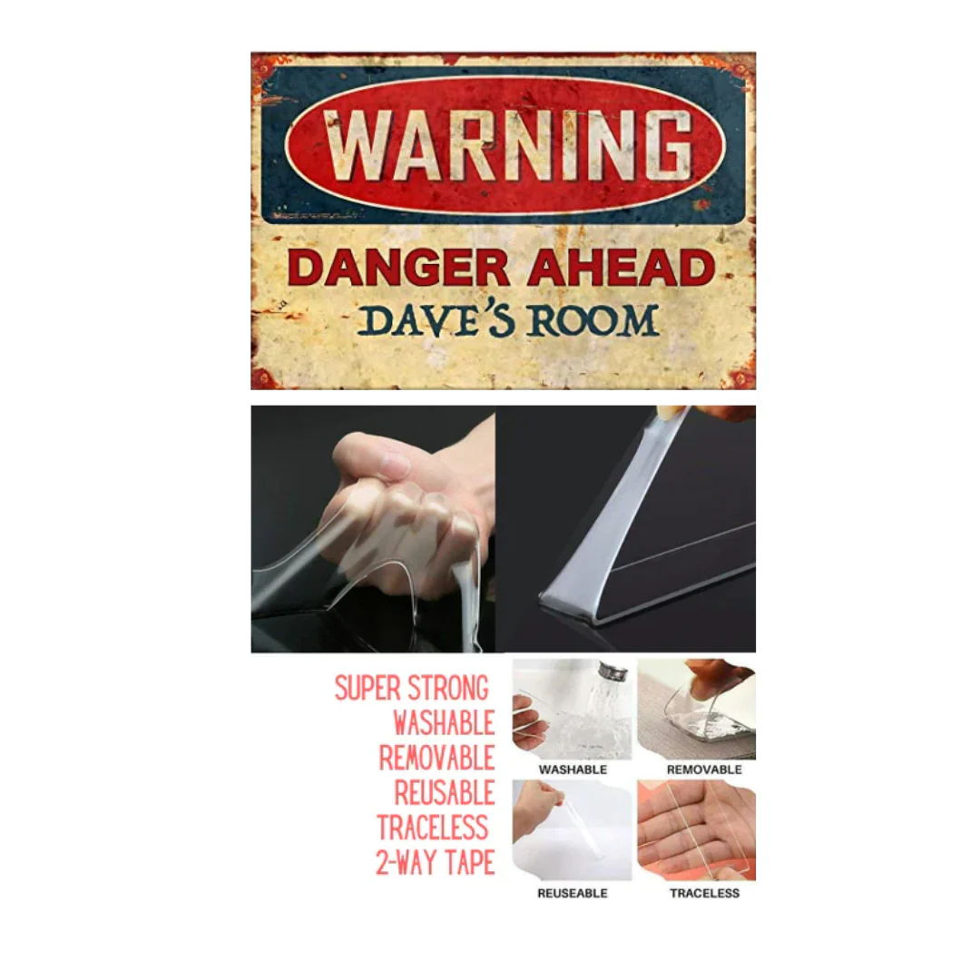 Customized Children's Bedroom Door Name Plate - Warning - Image 4
