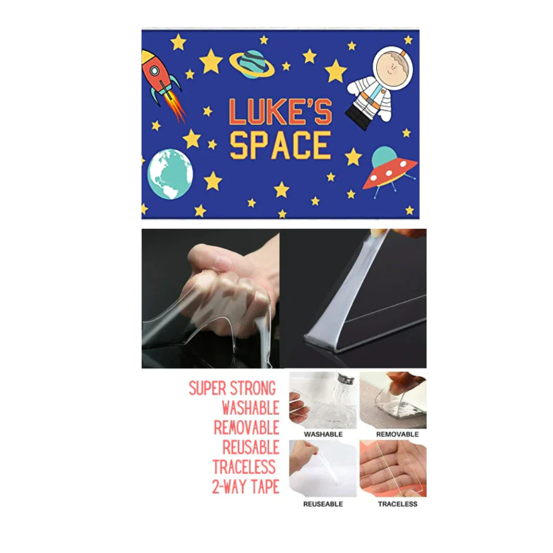 Customized Children's Door Name Plate - Space Astronaut Galaxy Universe - Image 5