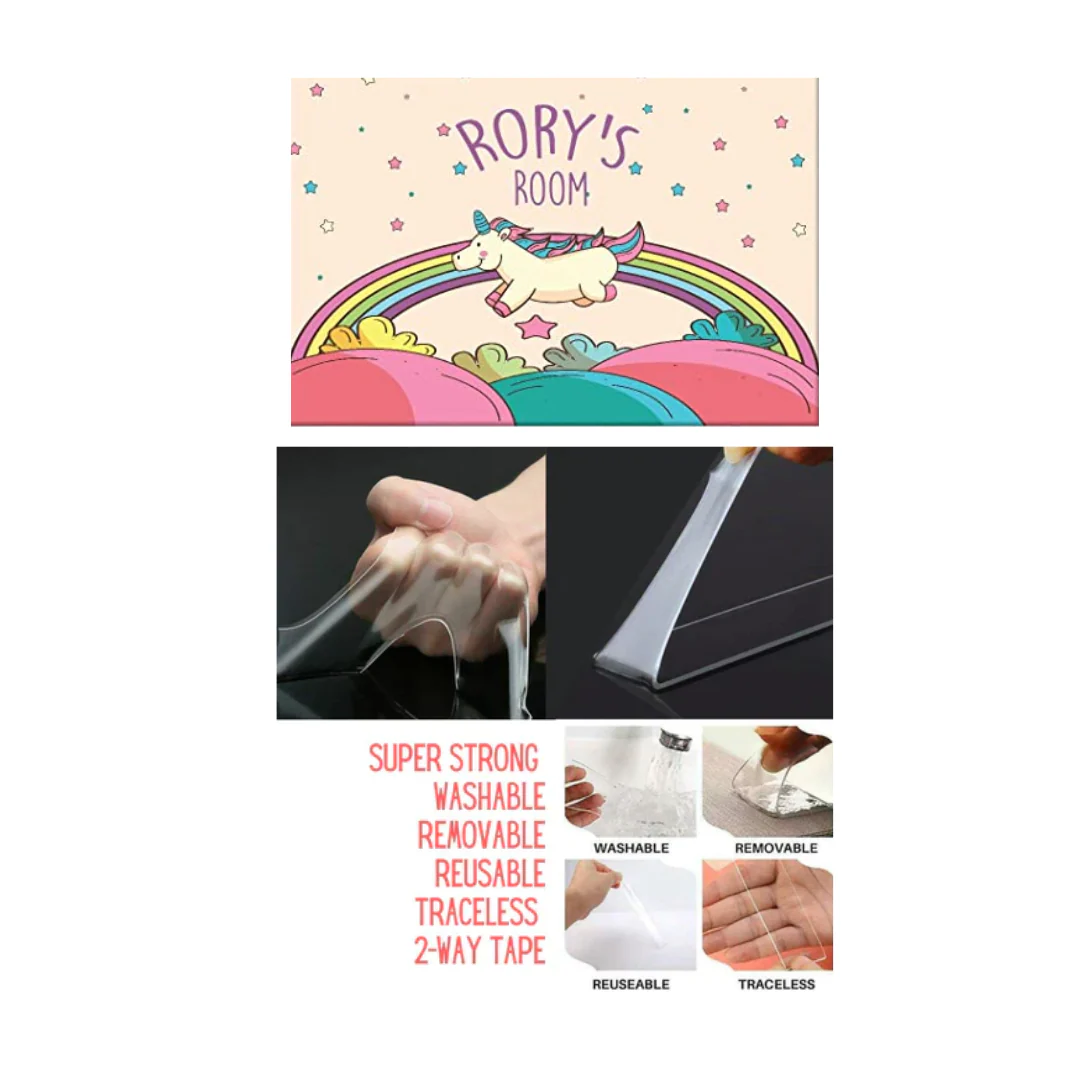 Customized Kids Name Plate - Rainbow Horse - Image 4