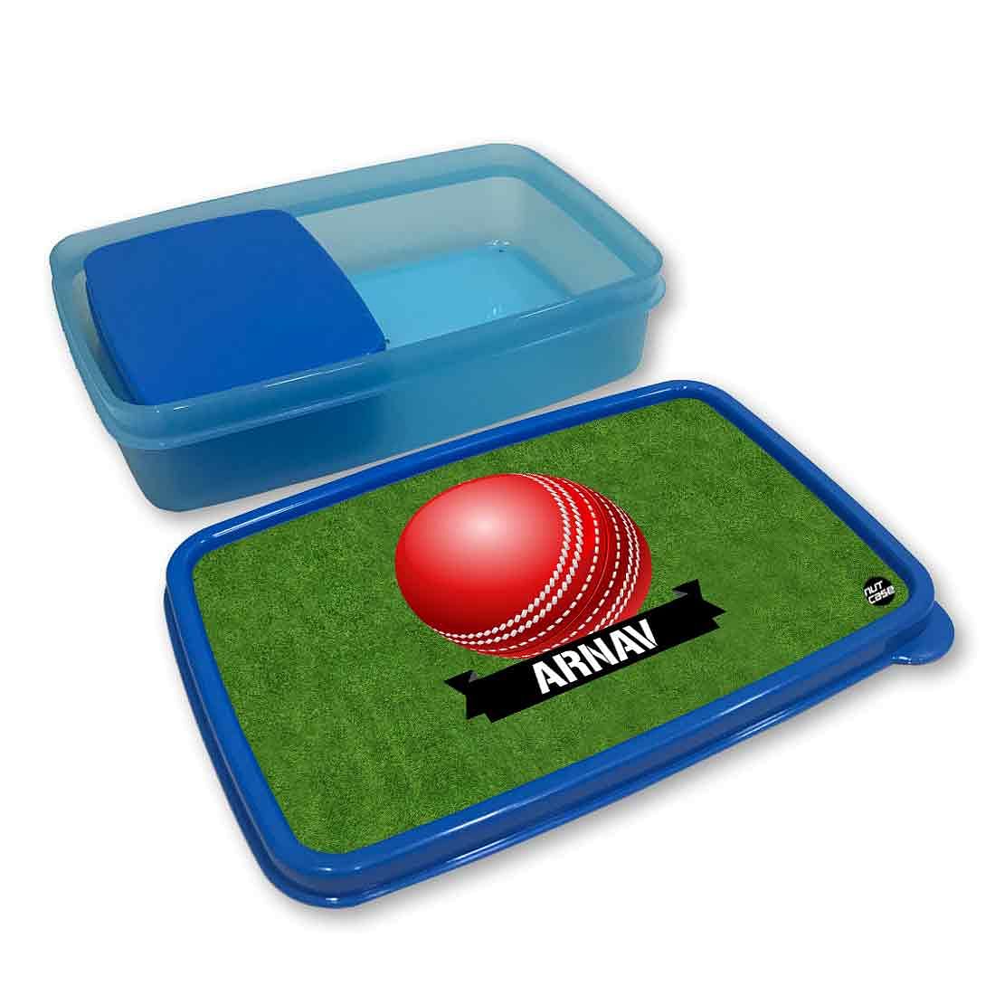 Custom Lunch Box for Kids Boys Add Your Name - Cricket Ball - Image 3
