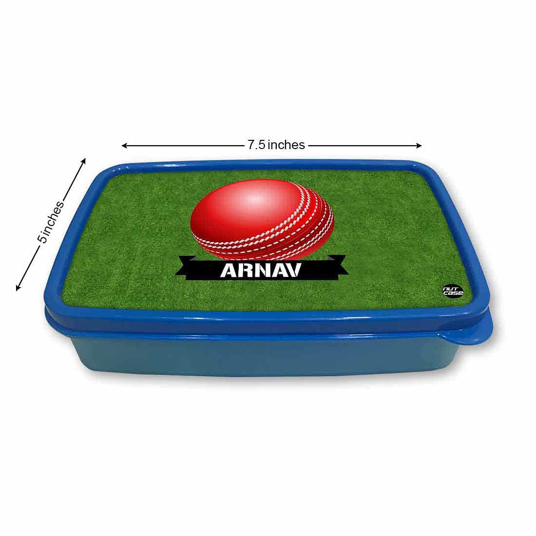 Custom Lunch Box for Kids Boys Add Your Name - Cricket Ball - Image 5