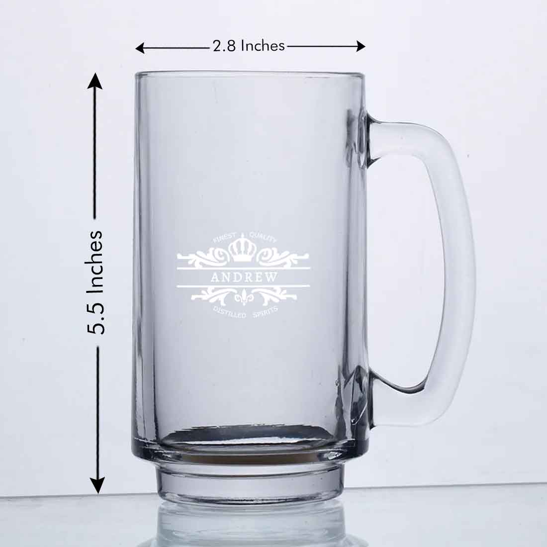 Nutcase Custom Glass Beer Mugs-Engraved Beer Cup with Initial, Name - Image 5