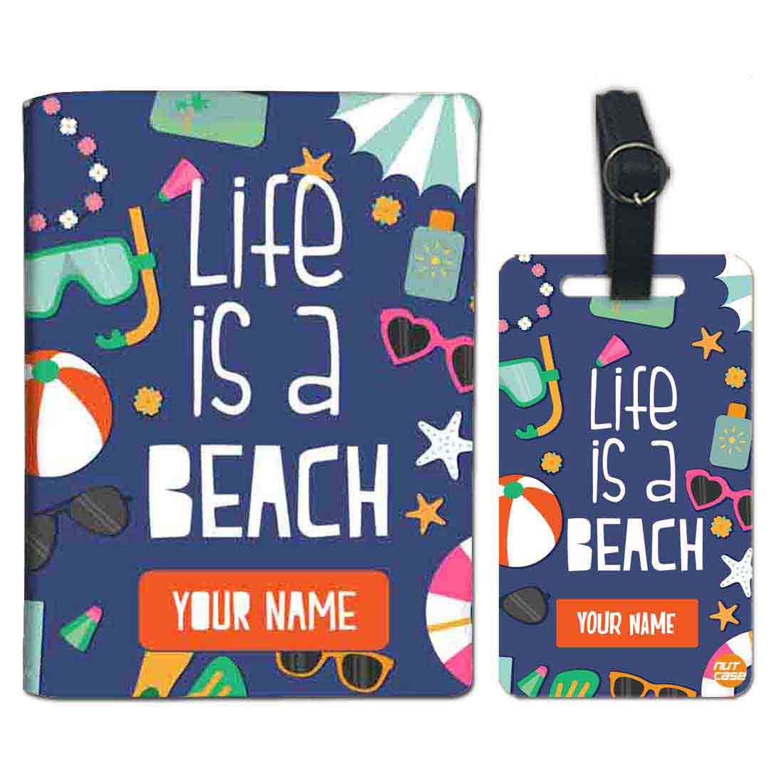 Blue Personalized Passport Cover - Life Is A Beach Blue - Image 5