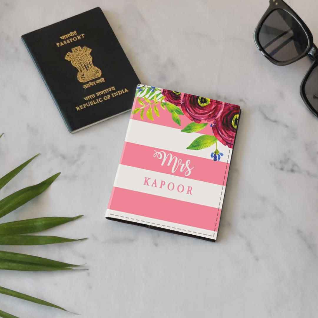 New Customized Passport Holder - Pink Strips - Image 6