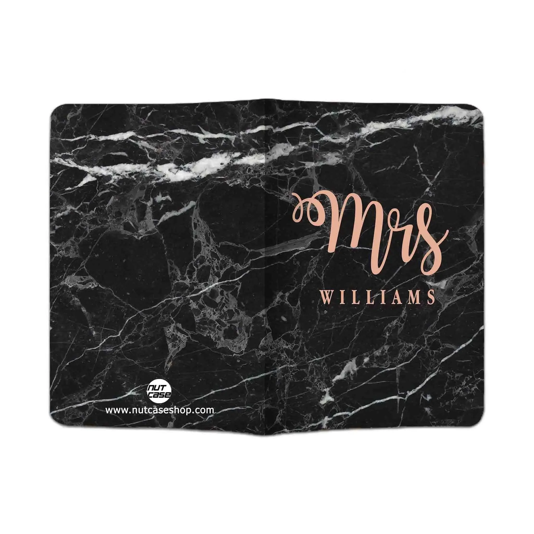 New Customized Passport Holder - Mrs Black Marble - Image 4