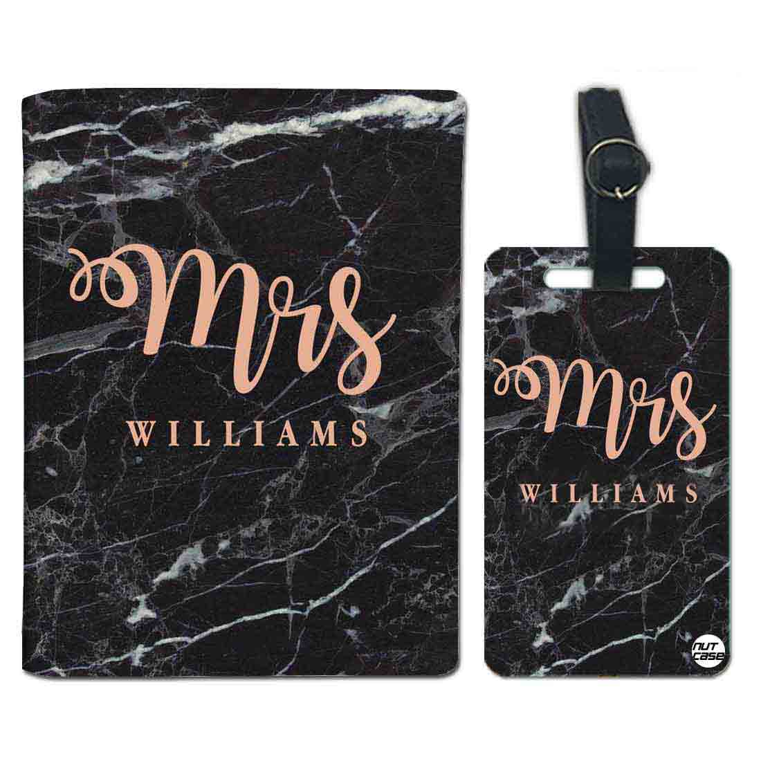 New Customized Passport Holder - Mrs Black Marble - Image 5