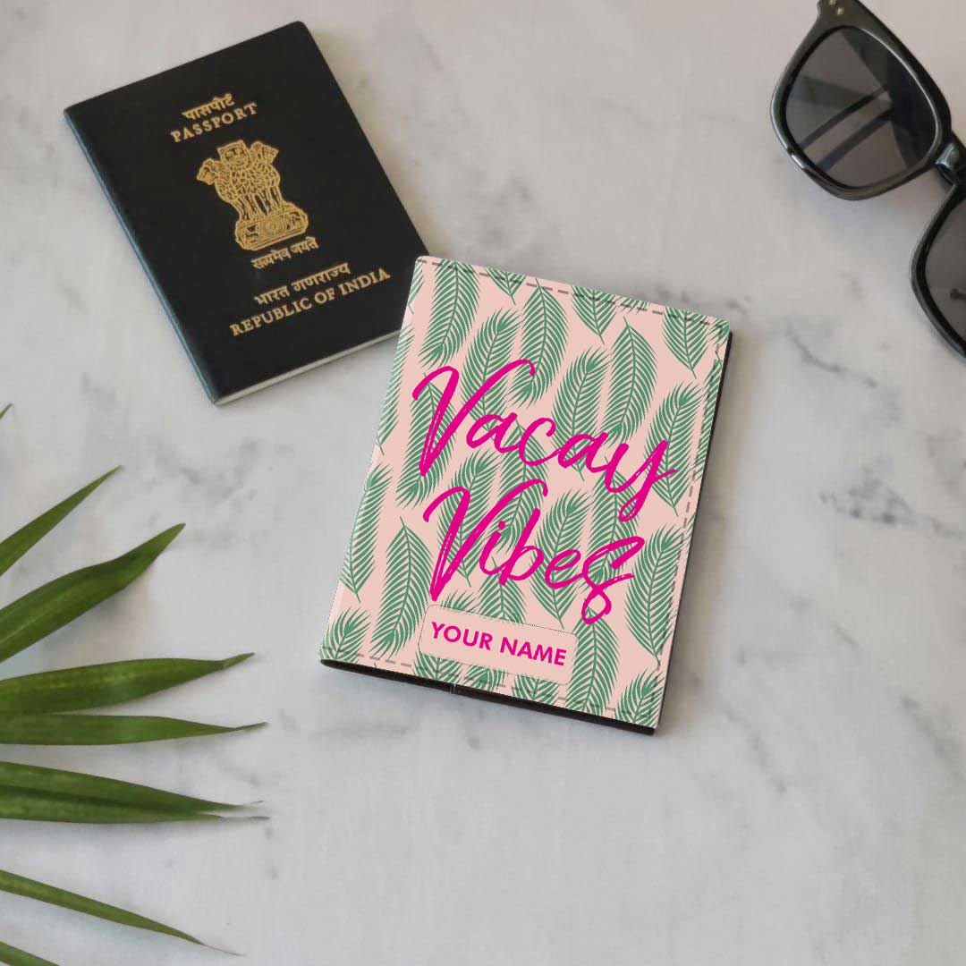 Classy Customized Passport Holder - Vacay Vibes With Leaves - Image 5