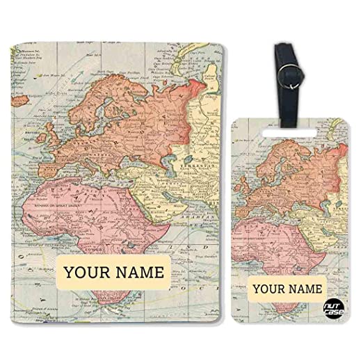 Customized Passport Holder Gifts for him her under 500 - Vintage Map - Image 4