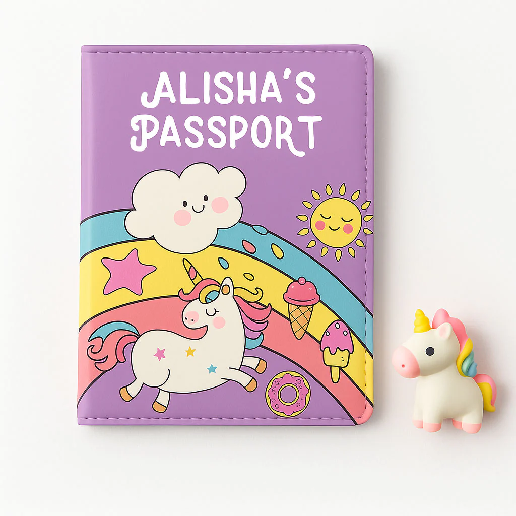 Nice Passport Cover for Gift - Unicorn Rainbows Sunshine - Image 4