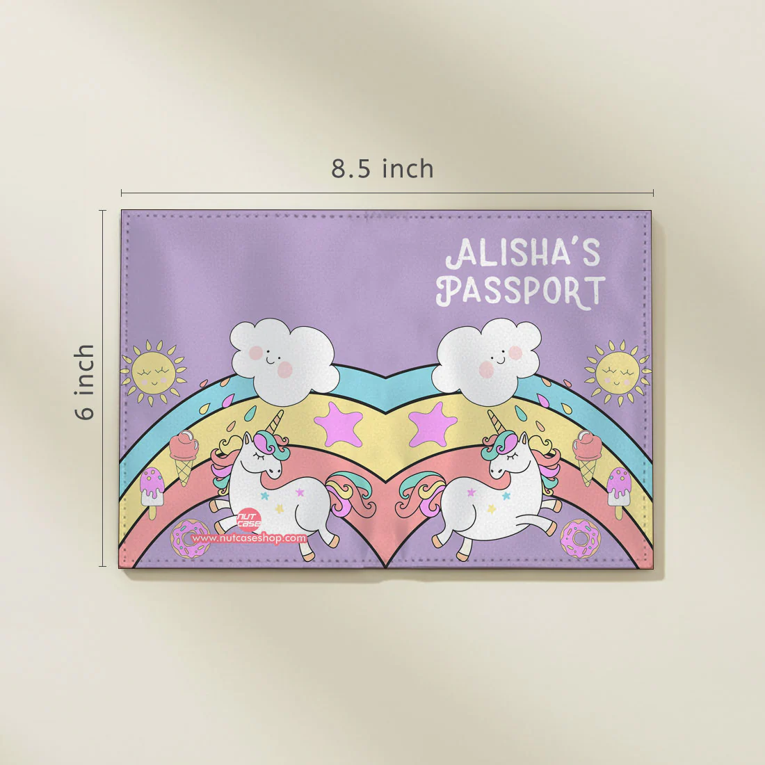 Nice Passport Cover for Gift - Unicorn Rainbows Sunshine - Image 5