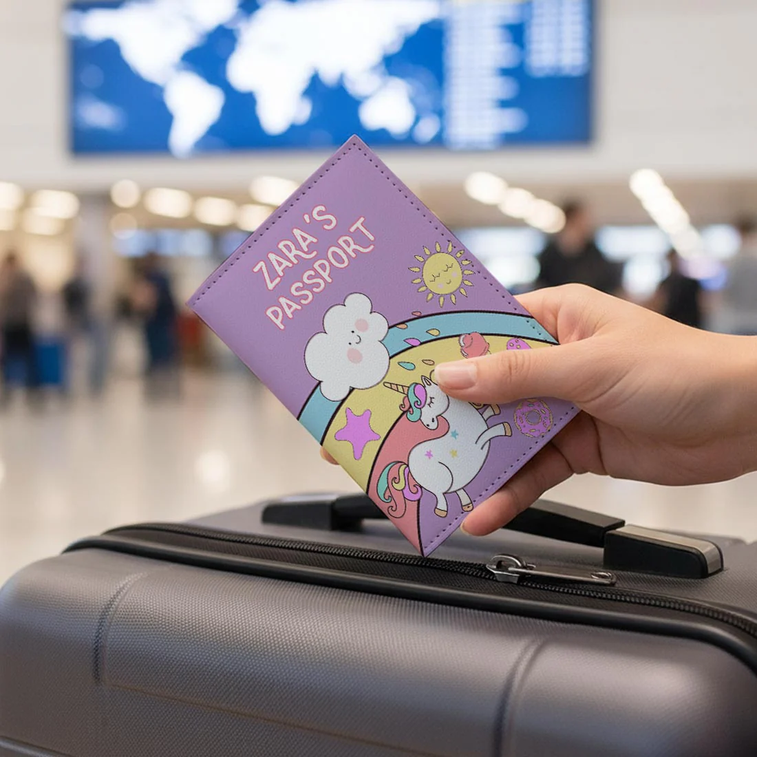 Nice Passport Cover for Gift - Unicorn Rainbows Sunshine - Image 7