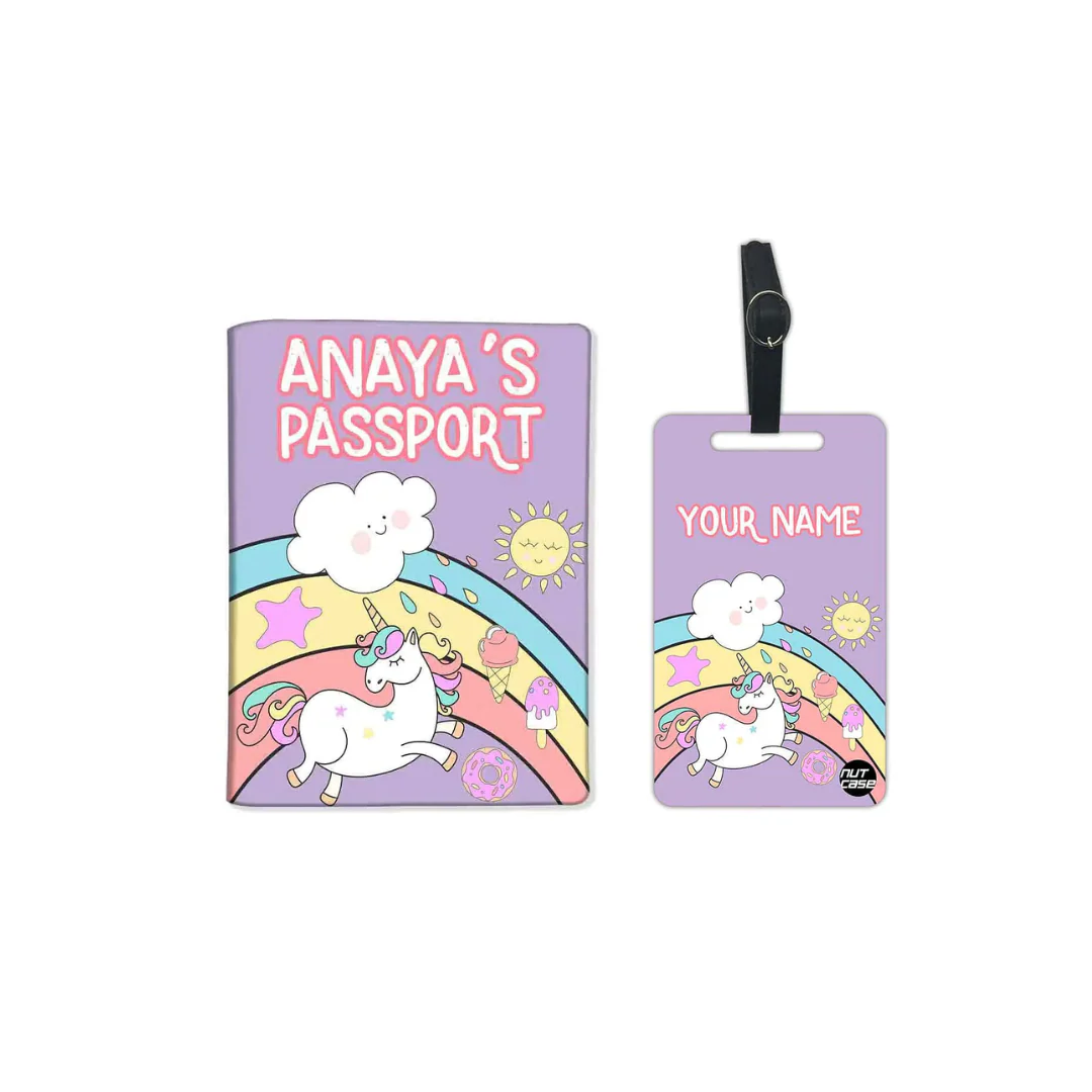 Nice Passport Cover for Gift - Unicorn Rainbows Sunshine - Image 9