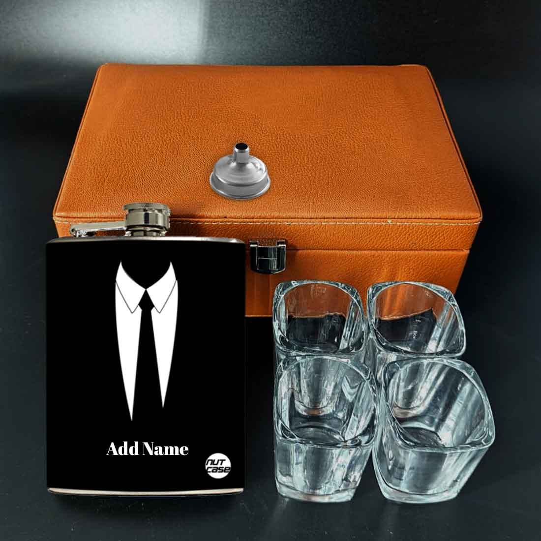 Classy Personalized Hip Flask - Gifts For Him - Suit Up - Image 3