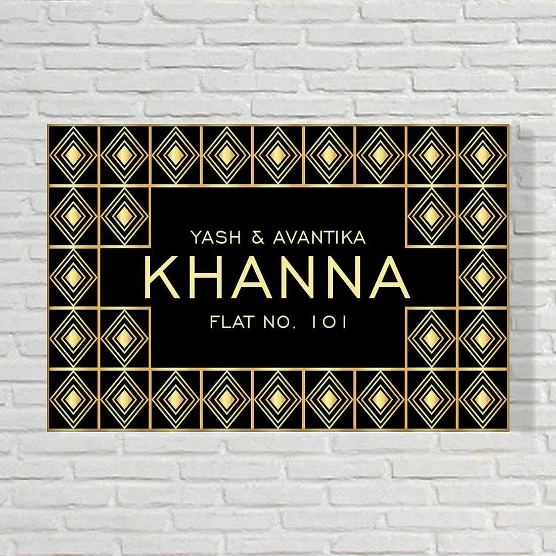 Beautiful Name Plate for Door -Great Gatsby Themed - Diamond Pattern - Image 3