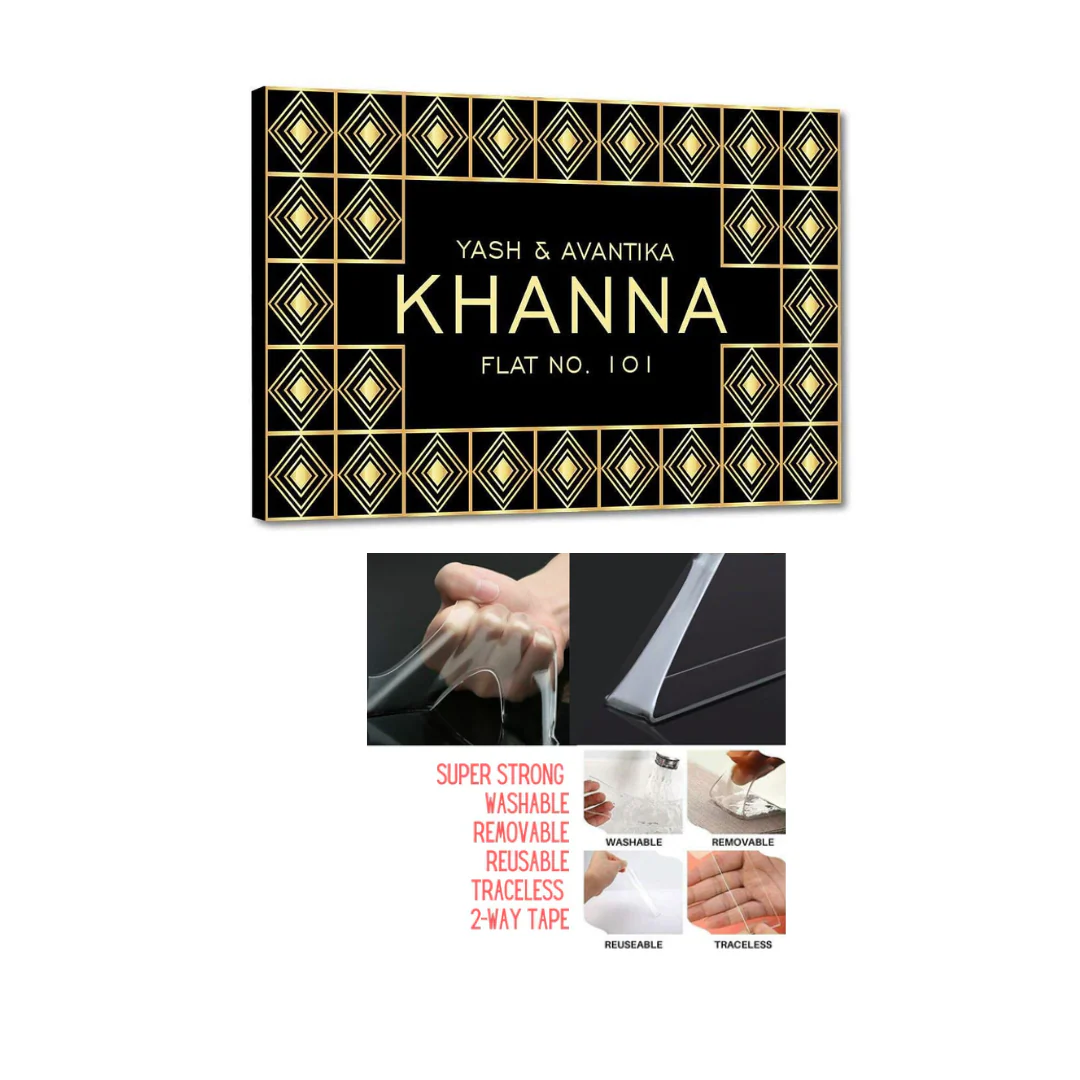 Beautiful Name Plate for Door -Great Gatsby Themed - Diamond Pattern - Image 6