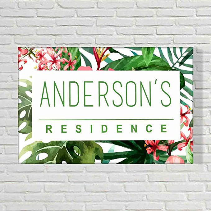 Beautiful Custom Door Name Plate - Tropical Paradise - Image 4
