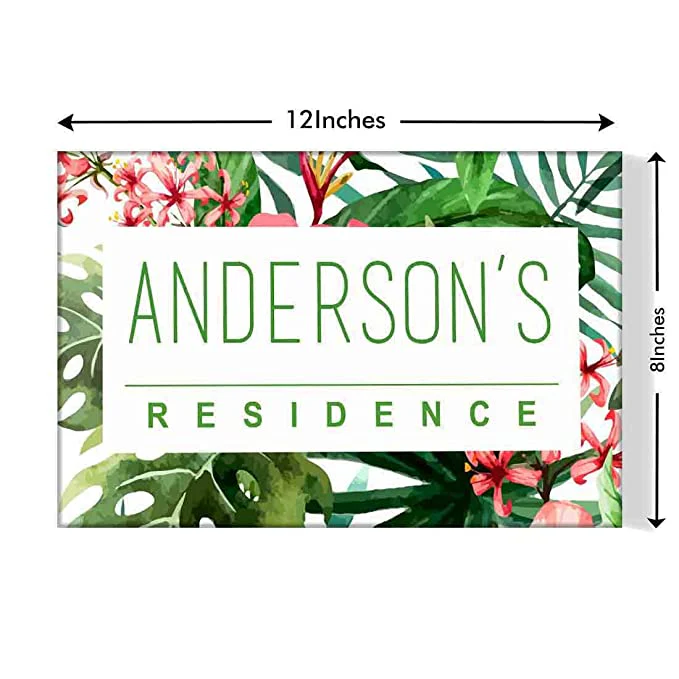 Beautiful Custom Door Name Plate - Tropical Paradise - Image 5