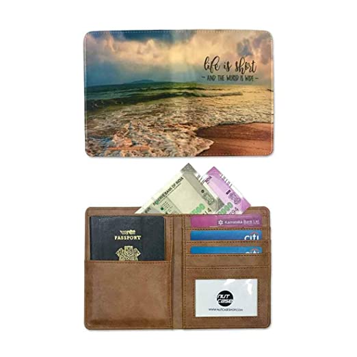 Beach Passport Case Travel Wallet Organizer  -- Life Is Short - Image 6